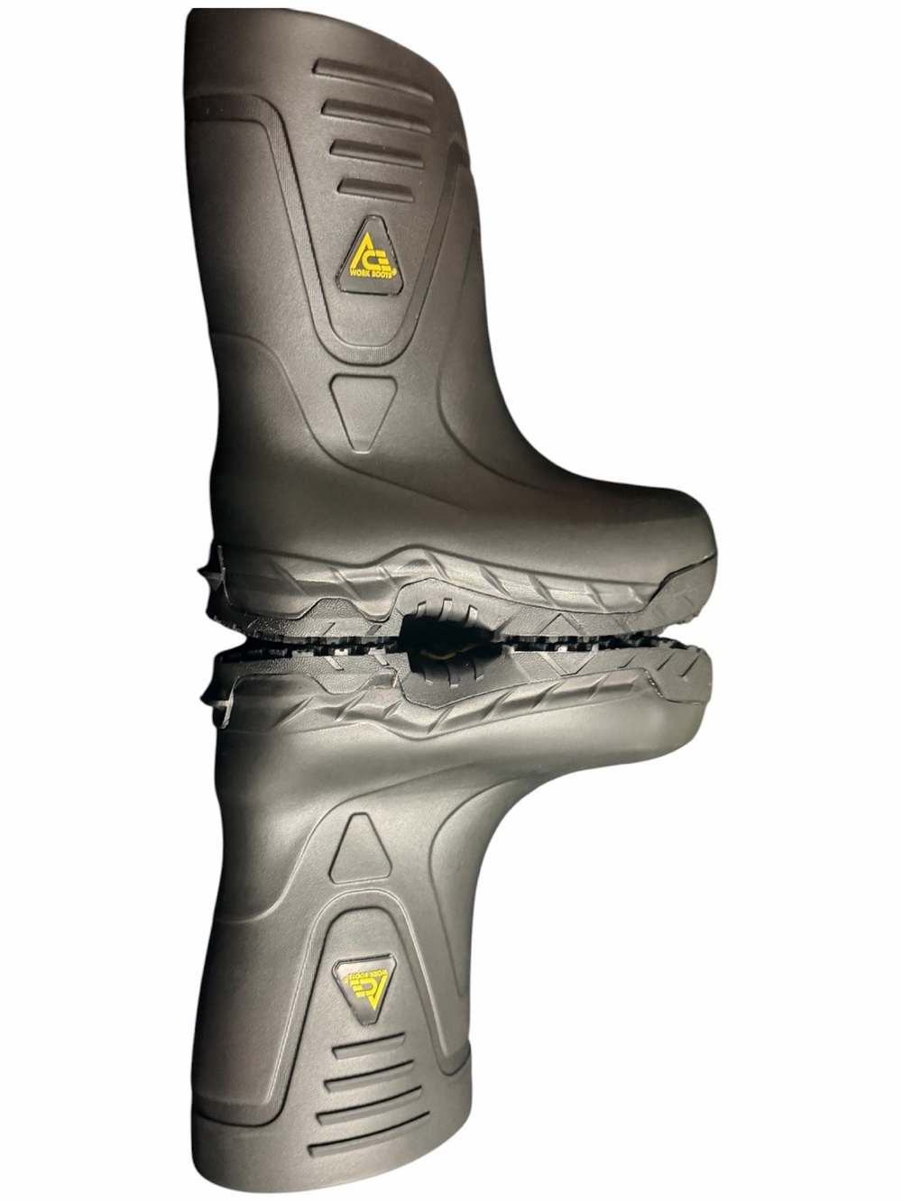 Men's Black Waterproof Rain & Snow Boots with Yellow Accent